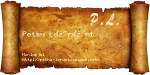Petku Lóránt névjegykártya